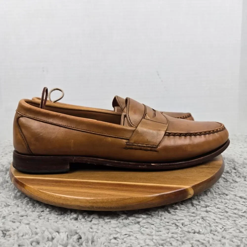 Allen Edmonds Mens 14D Cavanaugh Walnut Brown Leather Casual Pinch Penny Loafer